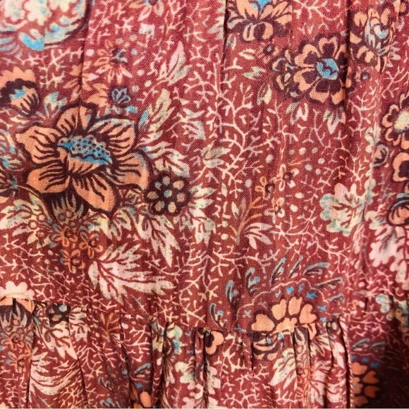 Ulla Johnson Juniper ruched floral 2022 mini dress in orange brown. Size 4 - Picture 8 of 11